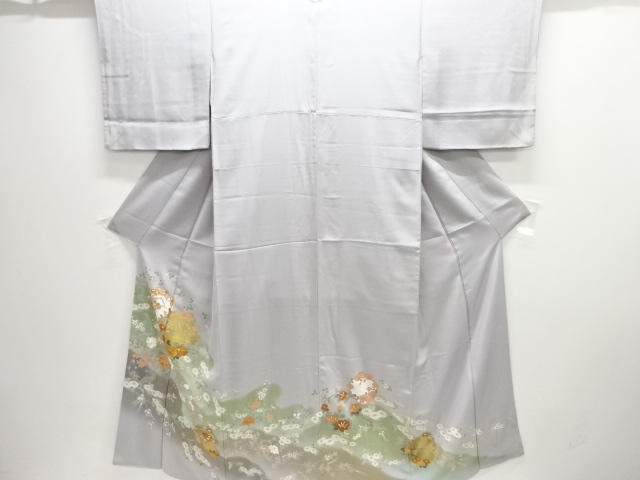 JAPANESE KIMONO / IRO-TOMESODE / EMBROIDERY / BRANCH FLOWER